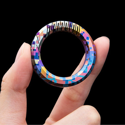 Titanium Mosaic Pattern Colorful Keychain
