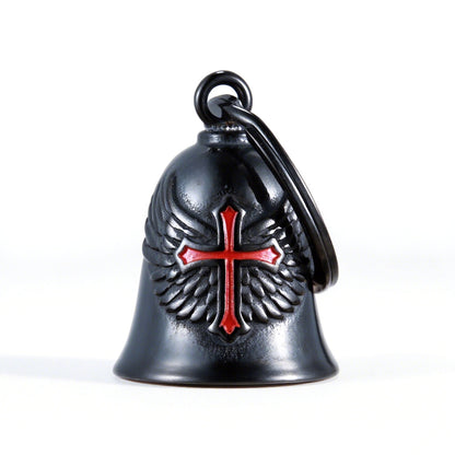 wb008 Punk Knuckle Cross Guardian Bell Keychain - Motorcycle Biker Pendant for Men