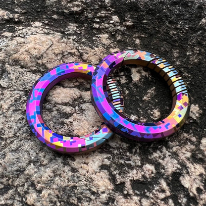 Titanium Mosaic Pattern Colorful Keychain