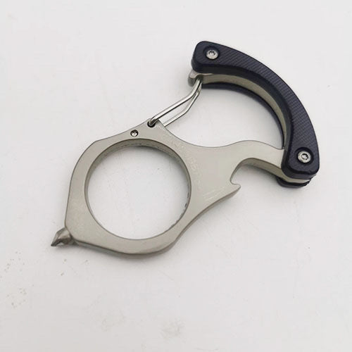 Stainless Steel Carabiner Keychain Single Alloy Steel Outdoor EDC Bottle Opener Tool