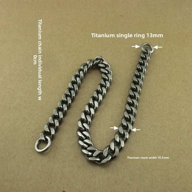 Pure Titanium Alloy Car Keychain Insurance Key Chain Jeans Hip Hop - Steel EDC Tools