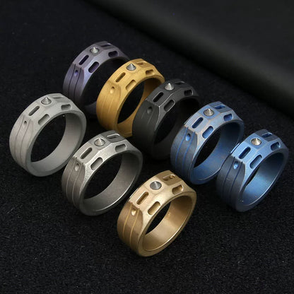 Titanium Alloy Tactical Self-defense Ring Edc Finger Tiger Tungsten - - Titanium EDC Tools