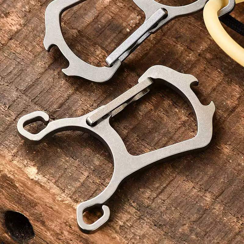 Multifunctional Titanium Alloy Keychain Outdoor Waist Hanging EDC Slingshot - Titanium EDC Tools