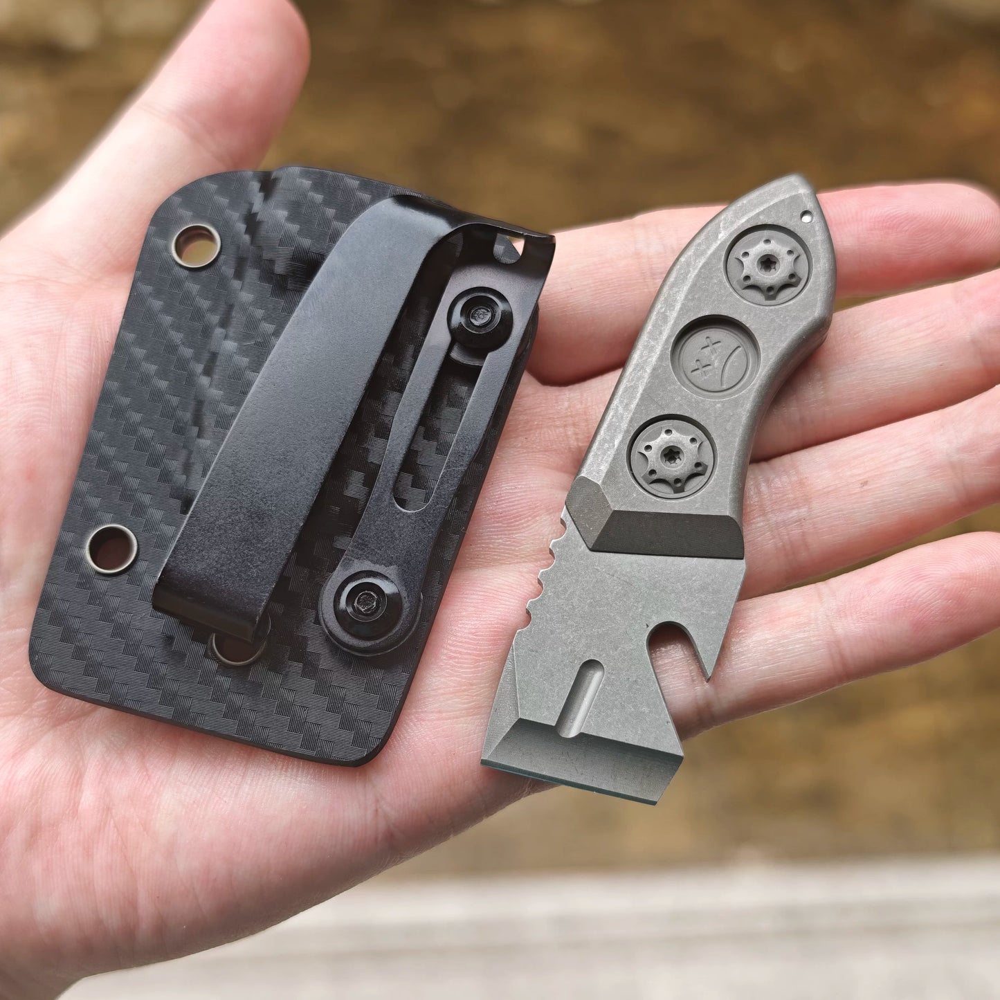 EDC Industrial Design Crying Face Cutter Titanium Handle Portable - Titanium EDC Tools - GODEDC017