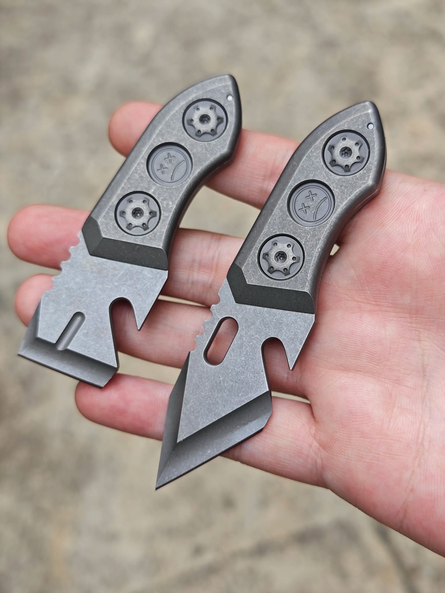EDC Industrial Design Crying Face Cutter Titanium Handle Portable - Titanium EDC Tools - GODEDC017