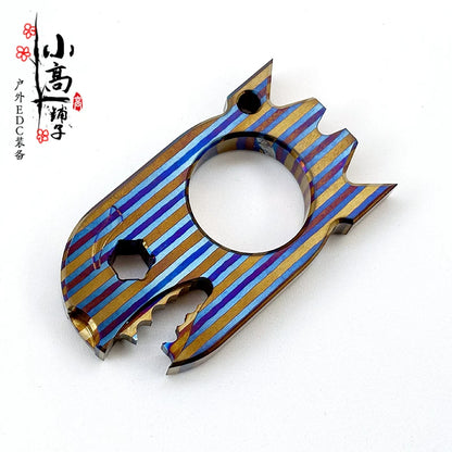 XGEDC Shark Titanium Alloy EDC Multi-Tool Knuckle Duster with Glass Breaker - GODEDC021