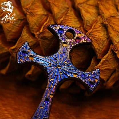 Starry Sky Limited Edition Titanium Cross Self-defense Finger Buckle - Titanium EDC Tools - GODEDC016
