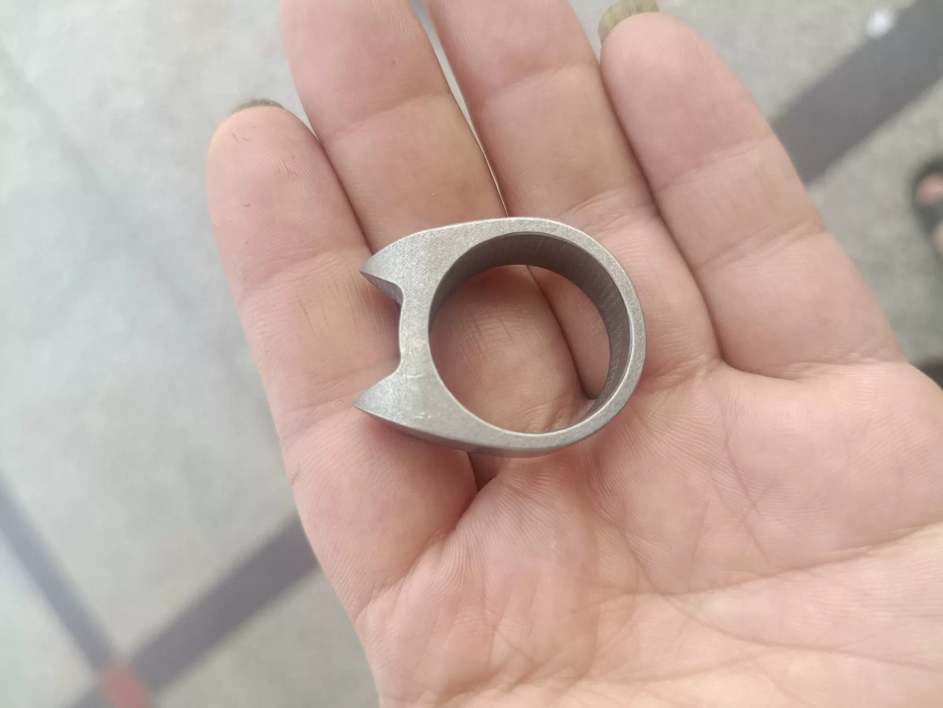 304 Stainless Steel Single Finger Tiger Cat Ear Ring Men and - Steel EDC Tools