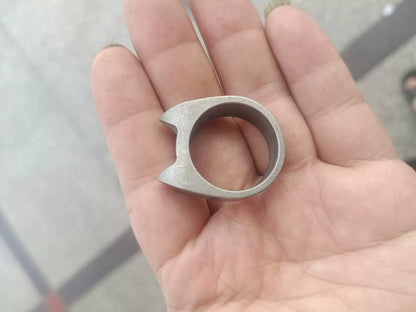 304 Stainless Steel Single Finger Tiger Cat Ear Ring Men and - Steel EDC Tools