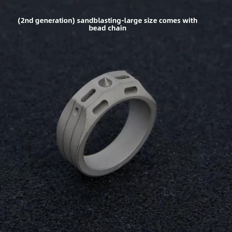 Titanium Alloy Tactical Self-defense Ring Edc Finger Tiger Tungsten - - Titanium EDC Tools
