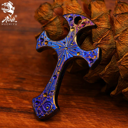 Starry Sky Limited Edition Titanium Cross Self-defense Finger Buckle - Titanium EDC Tools - GODEDC016