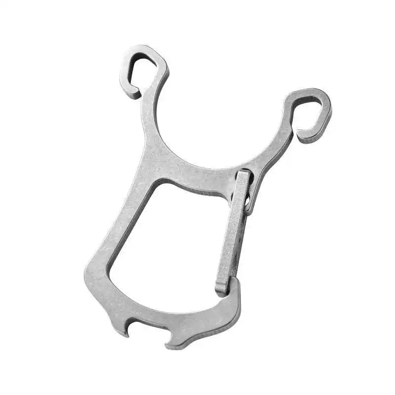 Multifunctional Titanium Alloy Keychain Outdoor Waist Hanging EDC Slingshot - Titanium EDC Tools