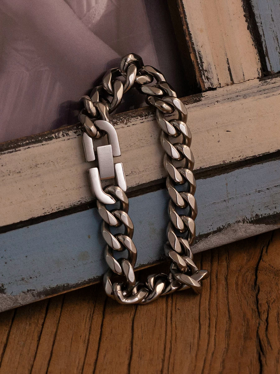 NIGHT WORKS Japanese Retro Eight-sided Cut 1CM Cuban Bracelet - Premium EDC - GODEDC019