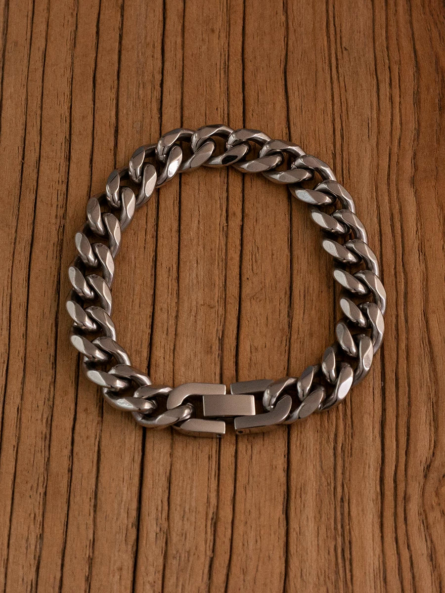 NIGHT WORKS Japanese Retro Eight-sided Cut 1CM Cuban Bracelet - Premium EDC - GODEDC019