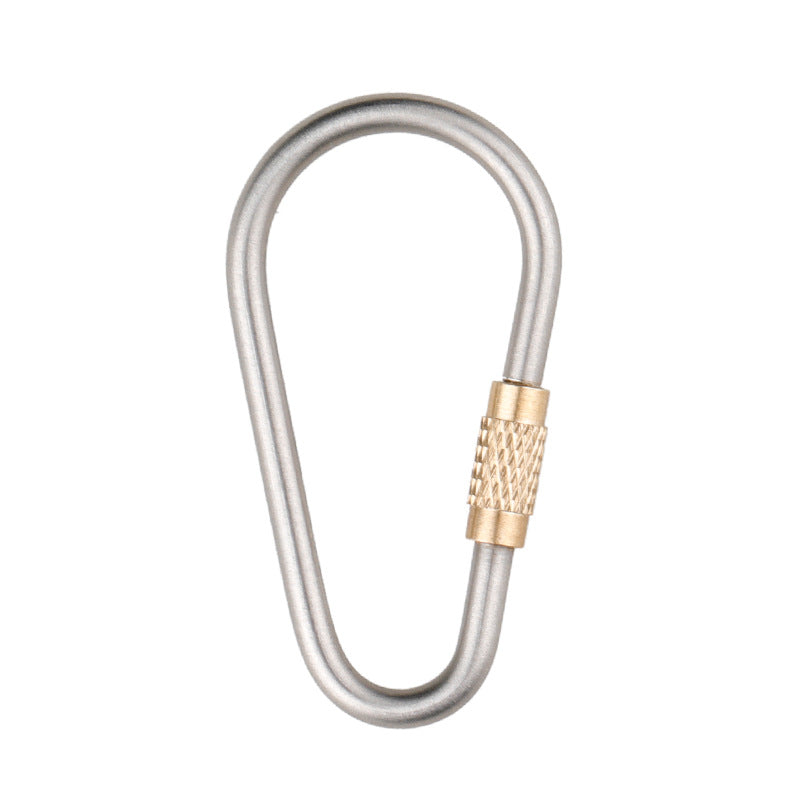 Titanium Brass Locking Carabiner Key Portable Clip Camping Backpack Hook