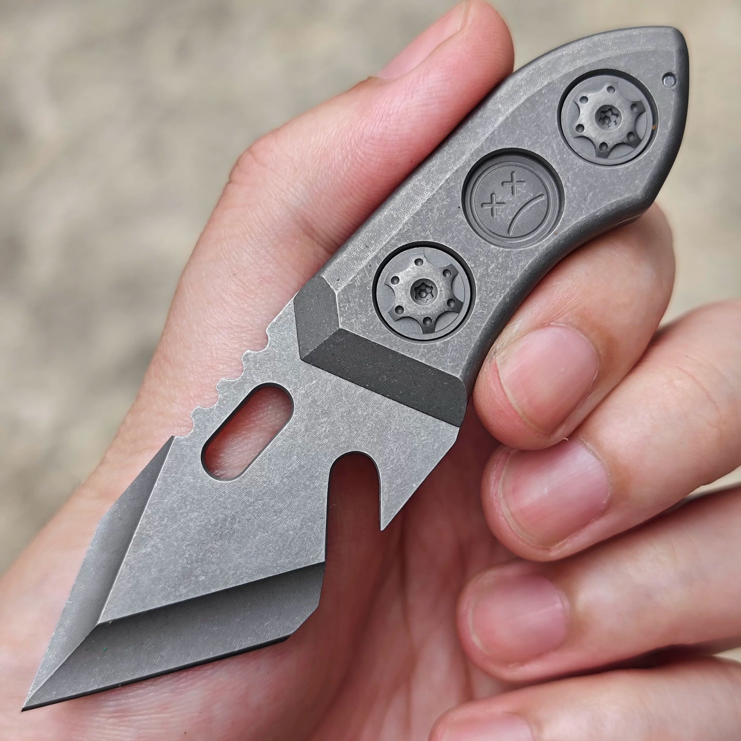 EDC Industrial Design Crying Face Cutter Titanium Handle Portable - Titanium EDC Tools - GODEDC017
