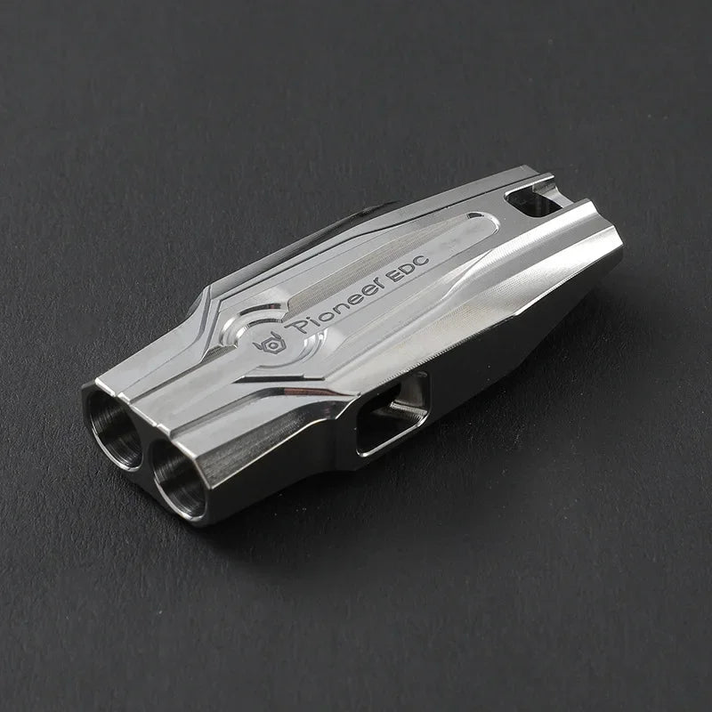 Titanium Alloy Double Tube Whistle Training Referee Pendant