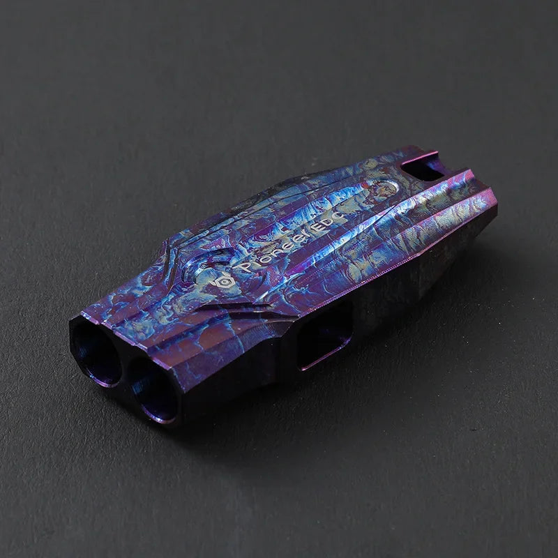 Titanium Alloy Double Tube Whistle Training Referee Pendant