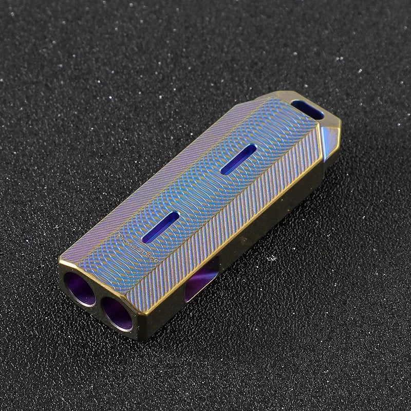 Titanium Alloy Explosive Sound Double Tube High Audio Whistle EDC