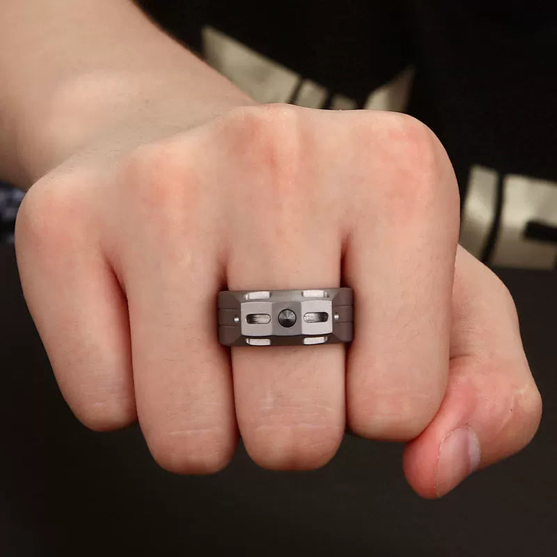 Titanium Alloy Tactical Self-defense Ring Edc Finger Tiger Tungsten - - Titanium EDC Tools