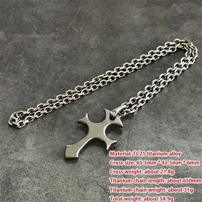 Titanium Alloy Cross Necklace Decoration