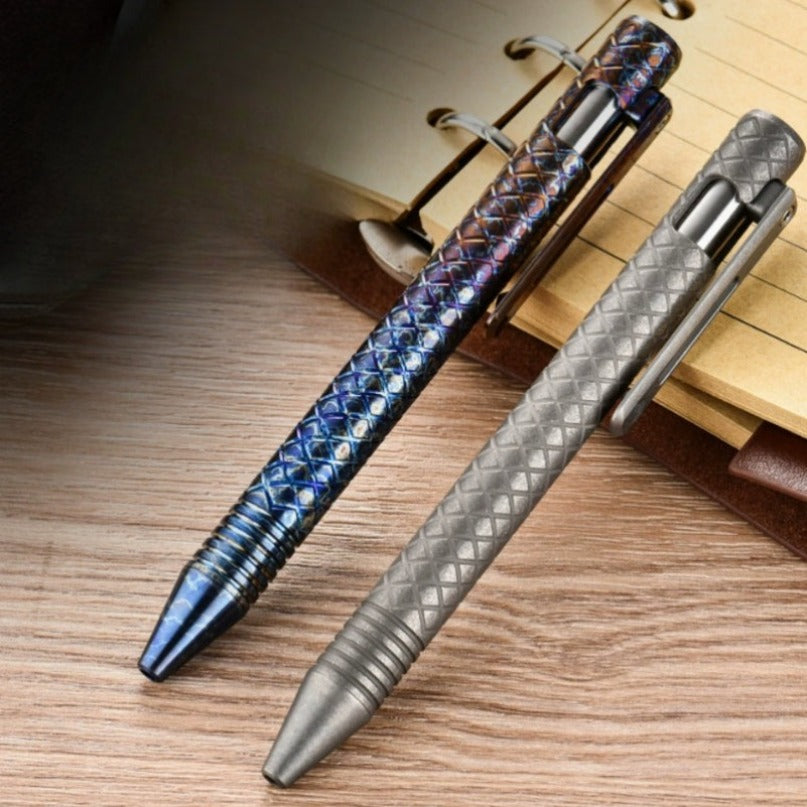 Titanium Lattice Slider Bolt ColorShift EDC Outdoor Pen