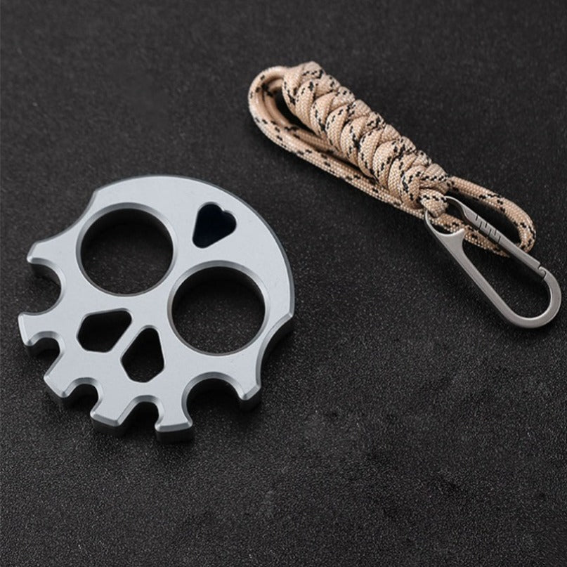 Titanium Silver Titanium Plated Skull Multifunctional EDC Tool