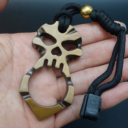 Titanium Skull Love Heart Hole Single Finger Bottle Opener Outdoor Tool