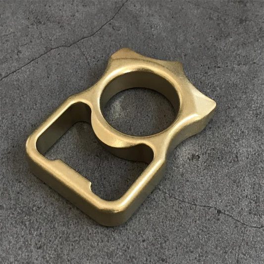 Stonewashed Brass EDC Keychain Backpack Bottle Opener Tool