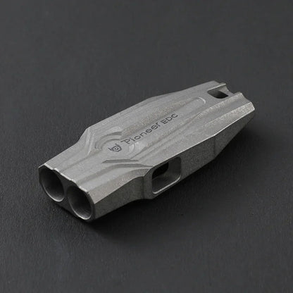 Titanium Alloy Double Tube Whistle Training Referee Pendant