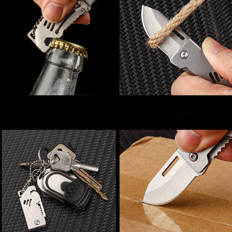 Mini Folding Knife Bottle Opener Pendant