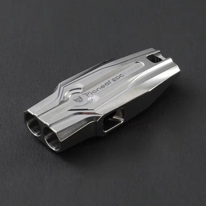 Titanium Alloy Double Tube Whistle Training Referee Pendant