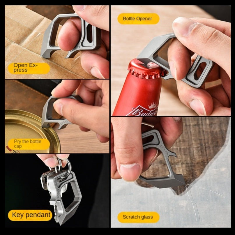 Titanium Multifunctional Pendant Bottle Opener Outdoor Tool