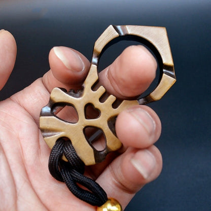 Titanium Skull Love Heart Hole Single Finger Bottle Opener Outdoor Tool