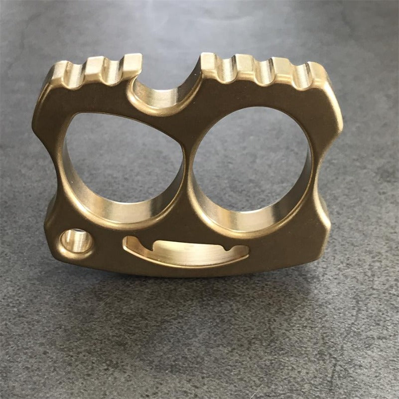 Smiling Skull Two Hole Brass Bottle Opener EDC Keychain Backpack Outdoor Tool