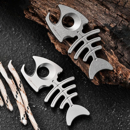 Titanium Bottle Opener Multifunctional Rope Hole Titanium EDC Tool Backpack