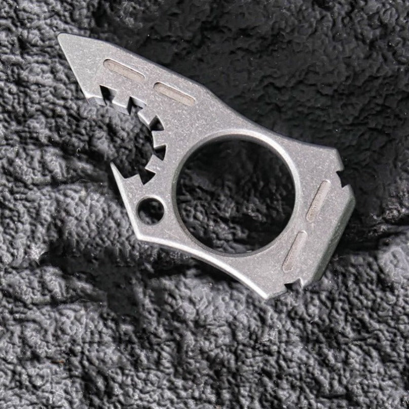 Titanium Bottle Opener Shark Outdoor EDC Backpack Keychain Tool