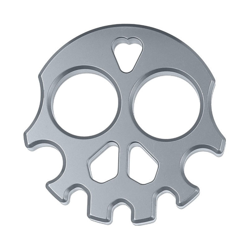 Silver Titanium Plated Skull Multifunctional EDC Tool