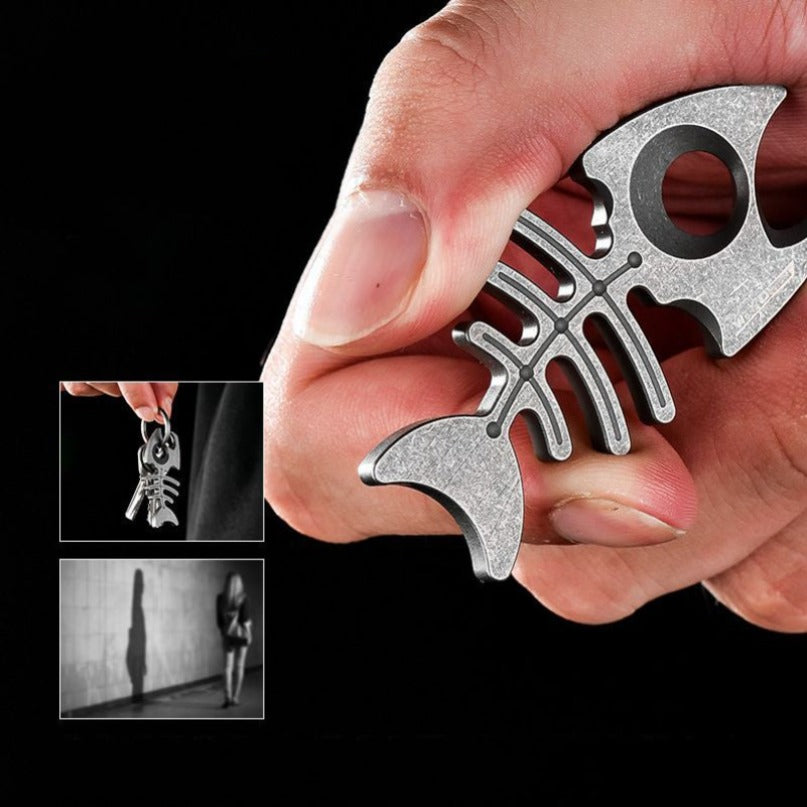 Titanium Bottle Opener Multifunctional Rope Hole Titanium EDC Tool Backpack