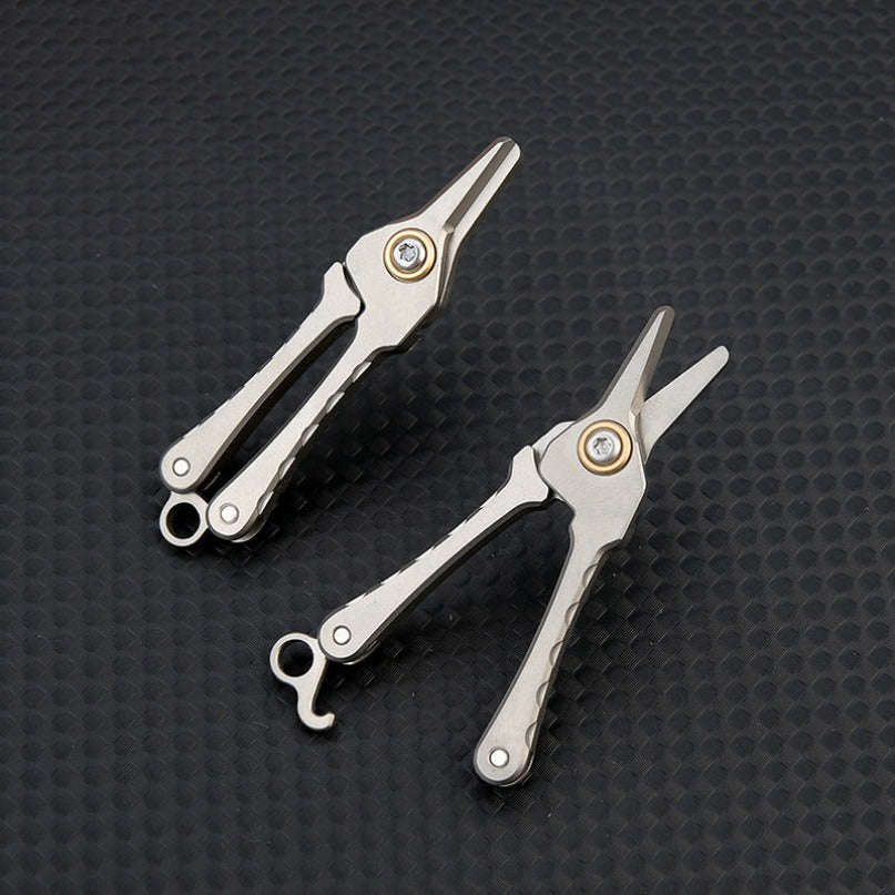 Mini Titanium Scissors Keychain Pendant Fishing Scissors Shave