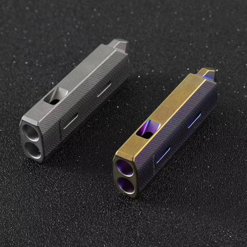 Titanium Alloy Explosive Sound Double Tube High Audio Whistle EDC
