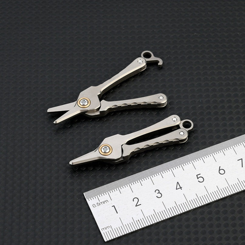 Mini Titanium Scissors Keychain Pendant Fishing Scissors Shave