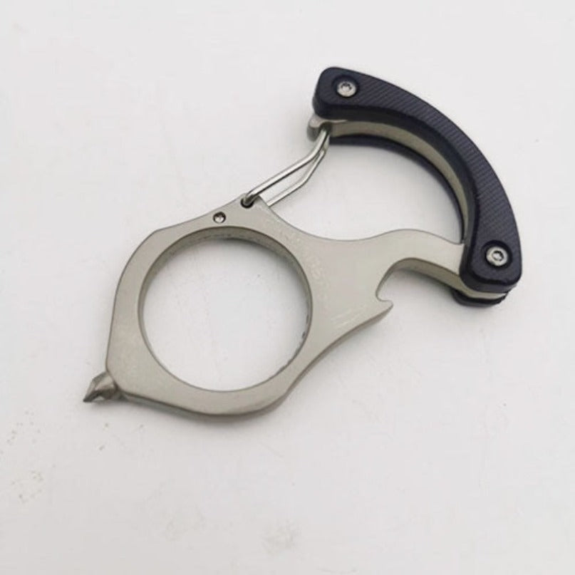 Stainless Steel Carabiner Keychain Single Alloy Steel Outdoor EDC Bottle Opener Tool