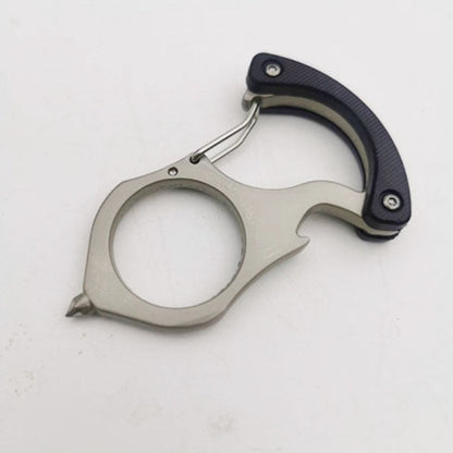 Stainless Steel Carabiner Keychain Single Alloy Steel Outdoor EDC Bottle Opener Tool