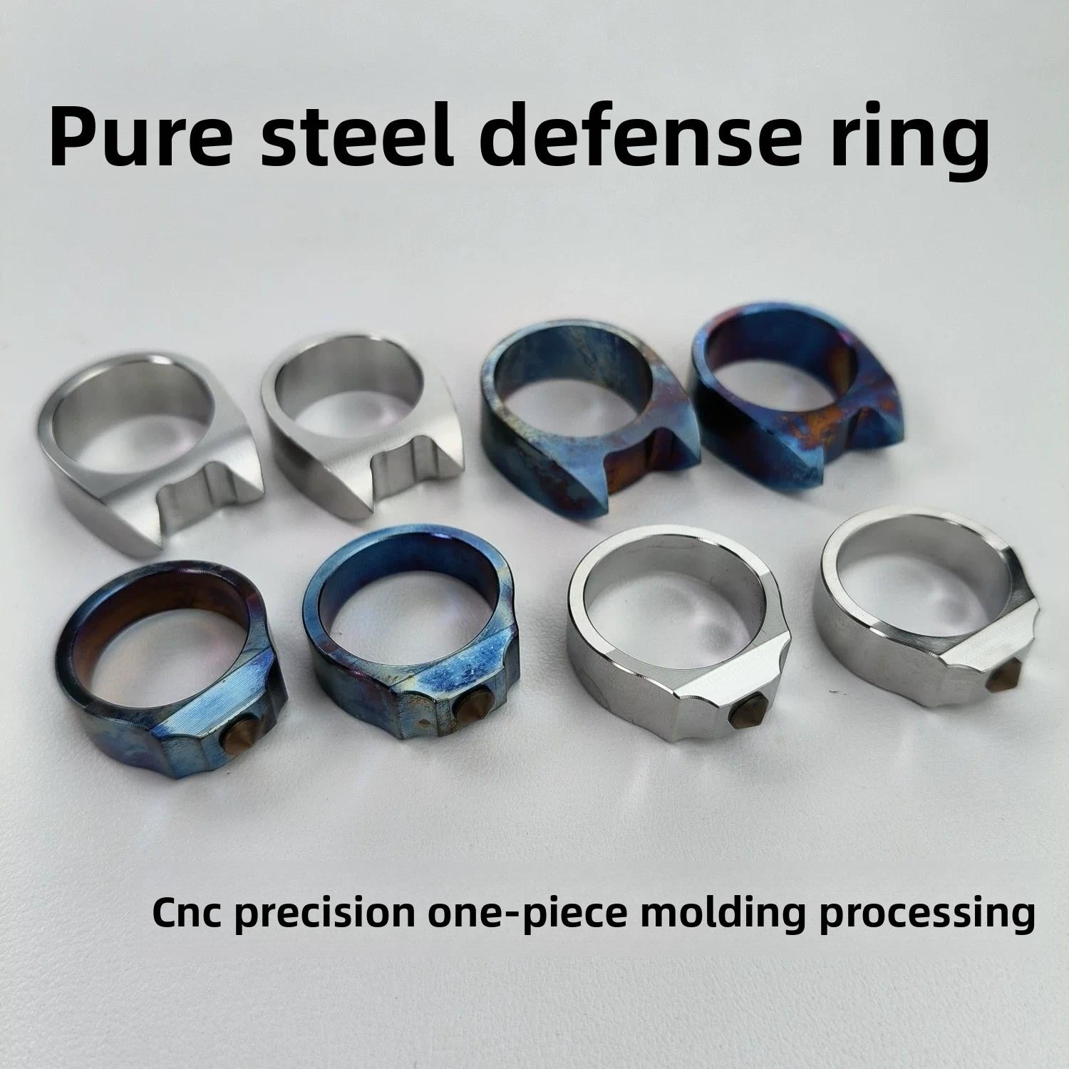 304 Stainless Steel Single Finger Tiger Cat Ear Ring Men and - Steel EDC Tools