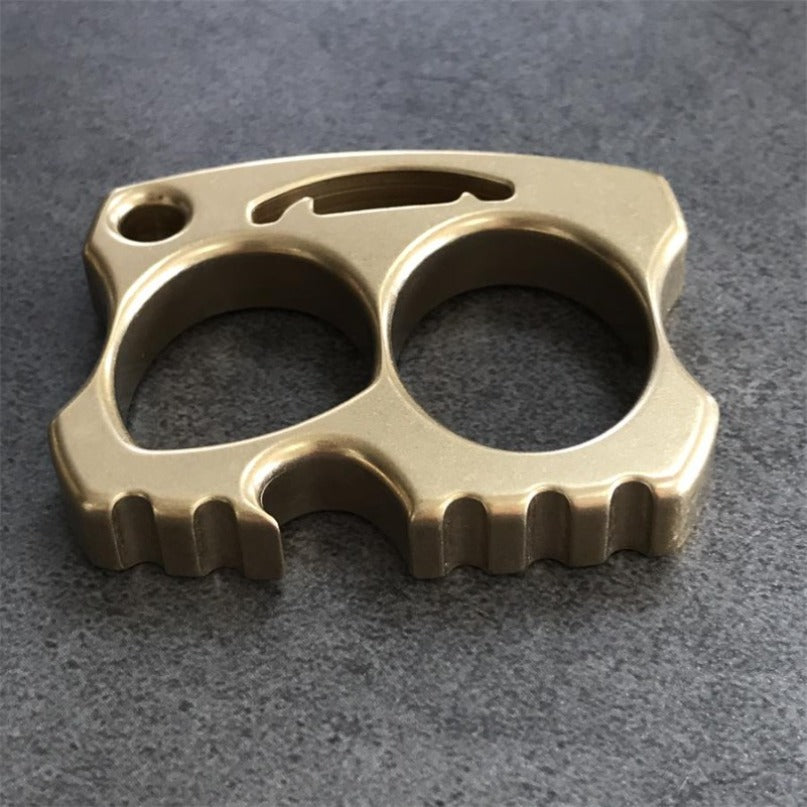 Brass Smiling Skull Two Hole Brass Bottle Opener EDC Keychain Backpack Outdoor Tool
