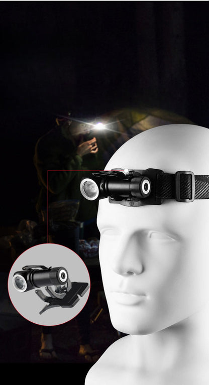 Aluminum Alloy Detachable Flashlight Headlamp Waterproof Night Fishing Torch Tool