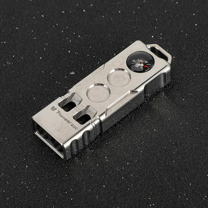Titanium Two-for-one Survival Whistle Compass Wilderness Adventure EDC