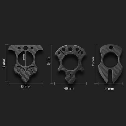 Carbon Fiber Various Styles Single Finger Keychain Backpack Outdoor Tool
