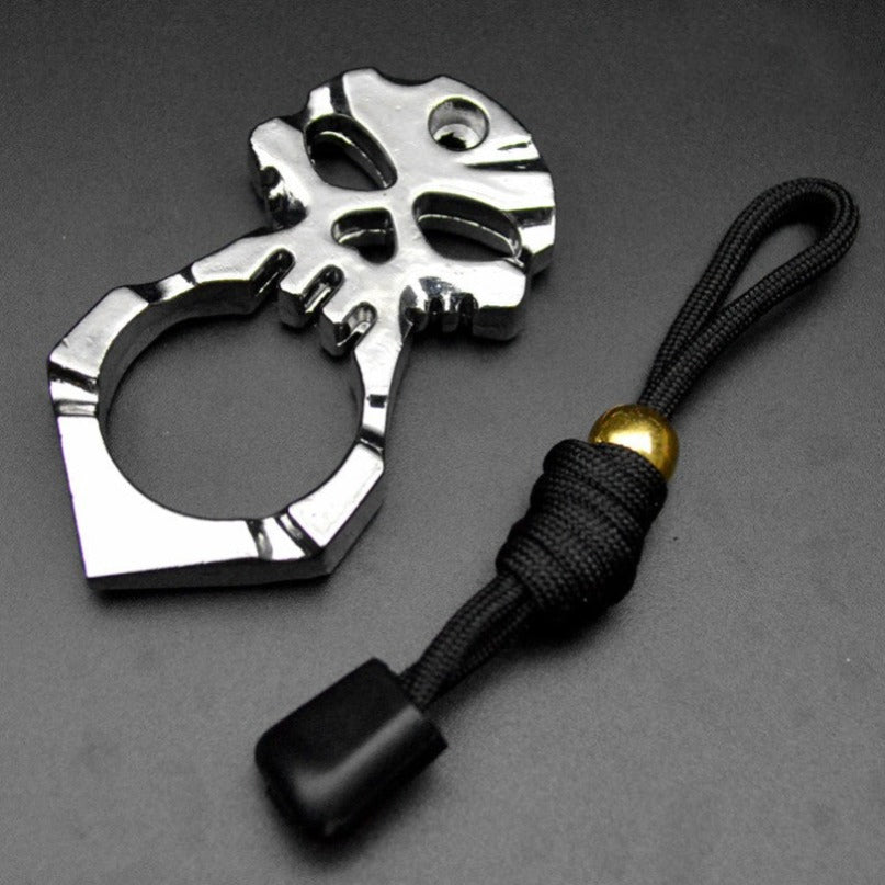 Titanium Skull Love Heart Hole Single Finger Bottle Opener Outdoor Tool